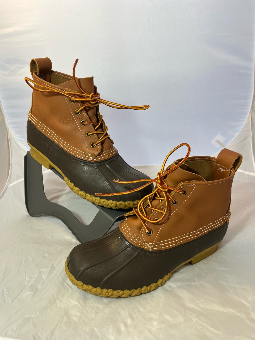 Vintage L.L. Bean Maine Hunting Shoe 8” Duck Boots Brown Leather Men’s 8 M USA